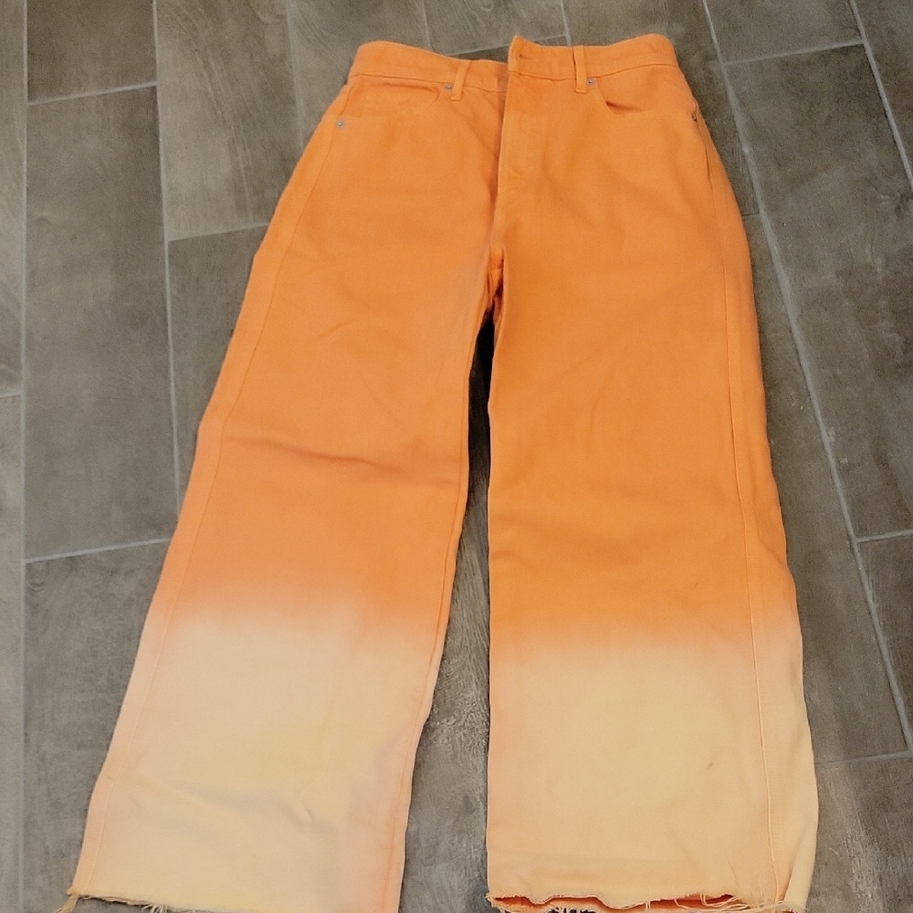 Veronica Beard Orange Flare Jeans
